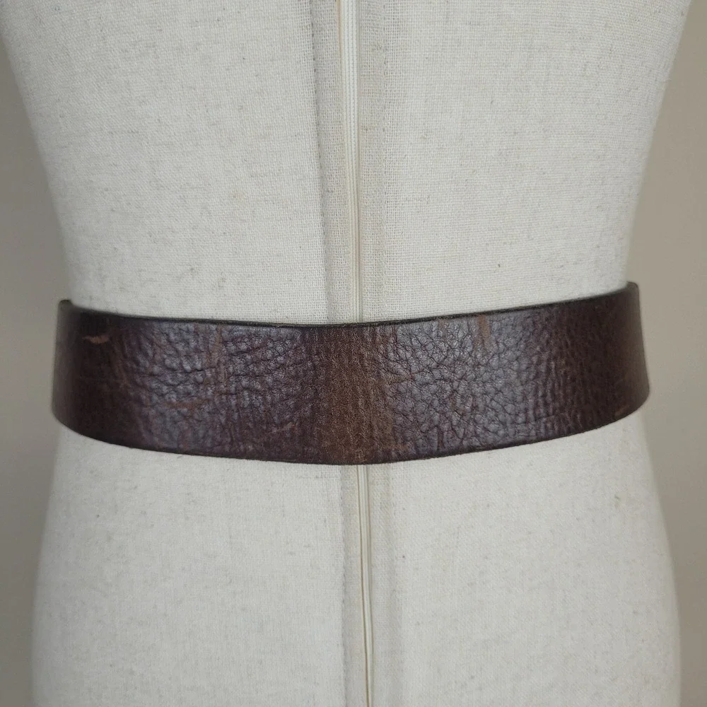 Brown Leather Belt Medium Waist Equestrian Heritage Polo Preppy Corset Heritage